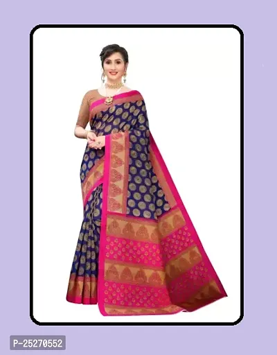 Elegant Pink Art Silk Printed Saree with Blouse piece-thumb0