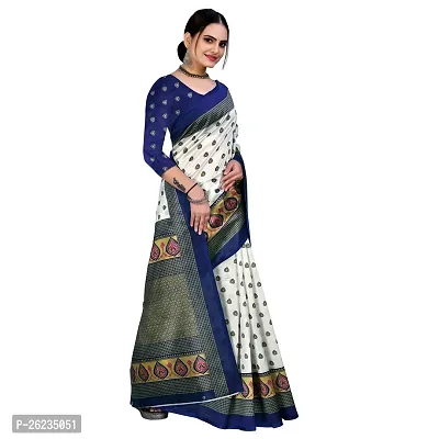 Elegant Blue Art Silk Saree with Blouse piece For Women-thumb0