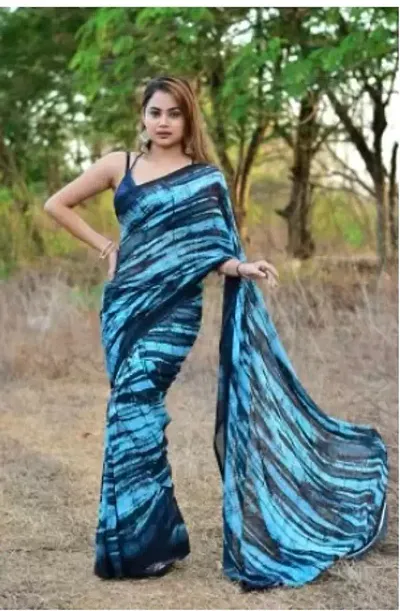 Must Have Georgette Saree with Blouse piece