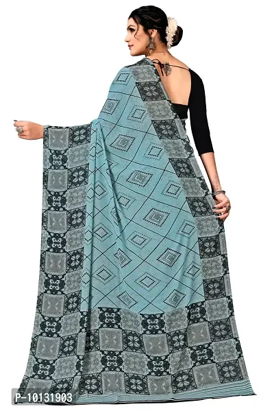 Trendy Georgette Printed Saree With Blouse Piece For Women-thumb2