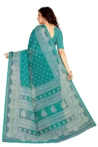 Women Fancy Chanderi Printed Saree with Blouse piece-thumb1