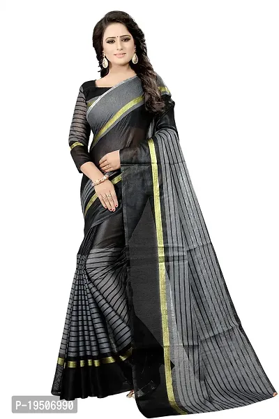 Women Stylish Chanderi Cotton Saree without Blouse piece-thumb0