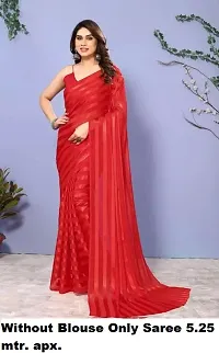 Fancy Satin Striped Saree (without Blouse)-thumb1