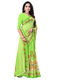 Stylish Georgette Green Printed Saree with Blouse piece For Women-thumb3