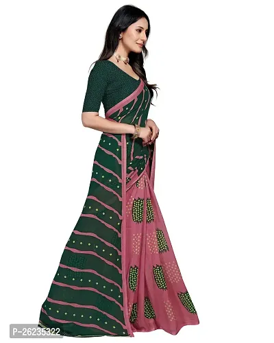 Elegant Multicoloured Georgette Saree with Blouse piece For Women