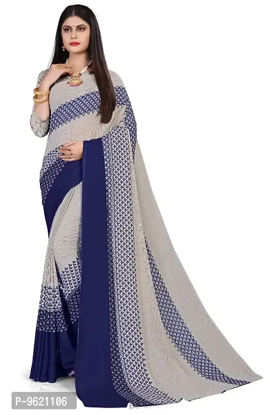 Fancy Georgette Saree with Blouse Piece for Women-thumb0