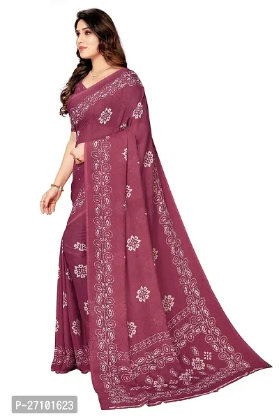 Stylish Women Georgette Printed Saree with Blouse piece-thumb3