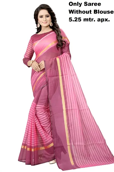 Women Stylish Chanderi Saree without Blouse piece