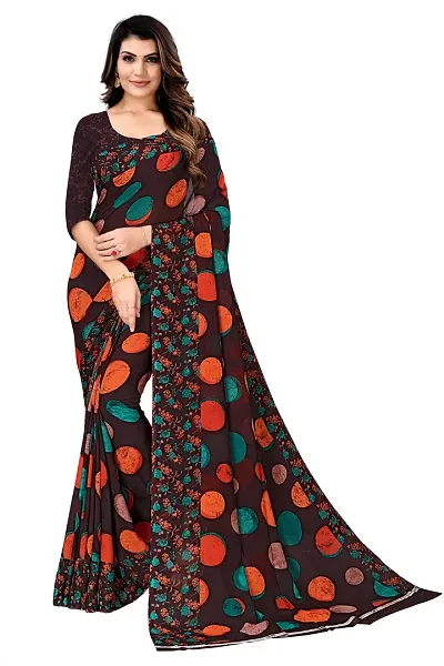 Fancy Georgette Saree with Blouse Piece for Women