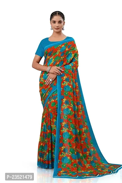 Fancy Georgette Floral Printed Saree