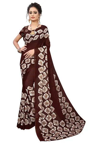 Stylish Georgette Saree with Blouse piece For Women