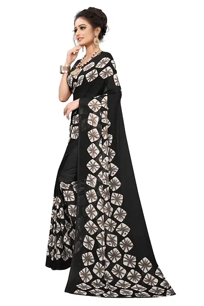 Elegant Georgette Printed Sarees with Blouse piece