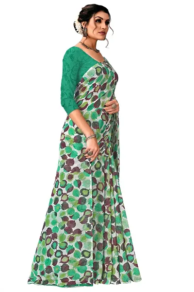 Trendy Georgette Printed Sarees With Blouse Piece