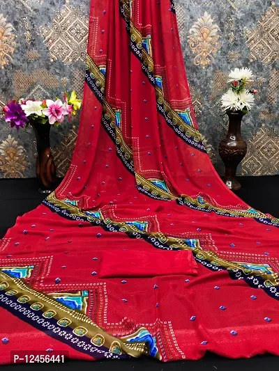 Kanooda Prints Fancy Georgette Printed Saree