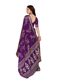 Beautiful Purple Dola Silk Foil Print Women Saree with Blouse piece-thumb1