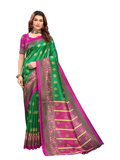 Best Selling Art Silk Saree with Blouse piece 