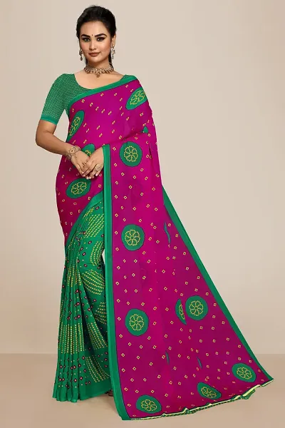 Elegant Georgette Saree with Blouse piece