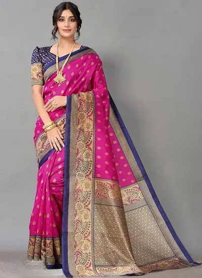 Stylish Art Silk Saree with Blouse piece For Women