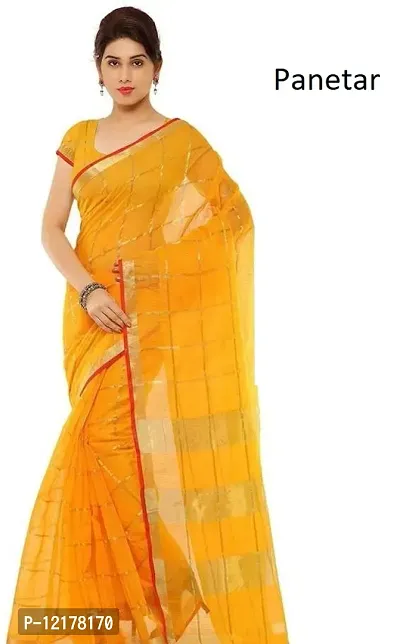 Stylish Net Yellow Printed Saree with Blouse piece-thumb0