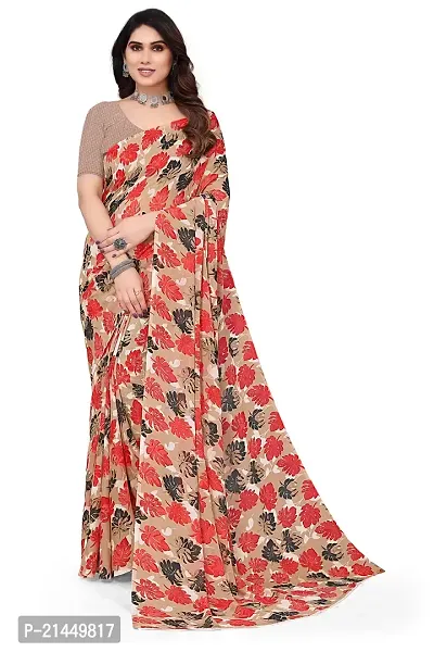 Kanooda Prints Fancy Floral Georgette Printed Saree