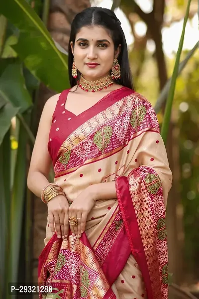 Stylish Beige Art Silk Saree With Blouse Piece For Women-thumb3