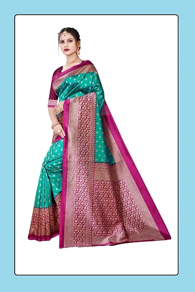 Elegant Art Silk Saree with Blouse piece For Women