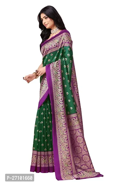 Stylish Women Art Silk Printed Saree with Blouse piece-thumb2