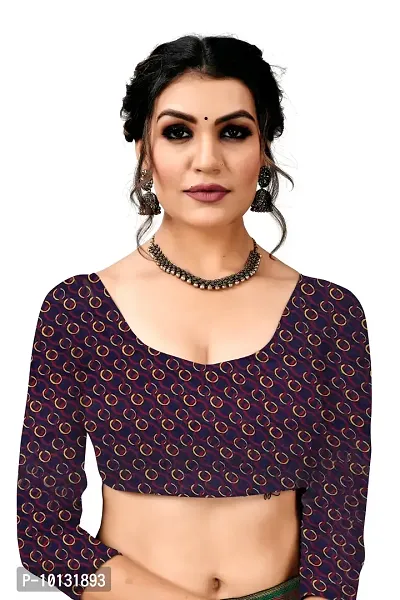 Trendy Georgette Printed Saree With Blouse Piece For Women-thumb3