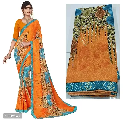 Fancy Georgette Saree with Blouse Piece for Women