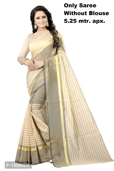 Women Stylish Chanderi Cotton Saree without Blouse piece-thumb0