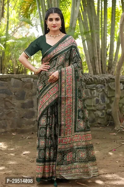 Beautiful Green Kota Doria Woven Design Women Saree with Blouse piece