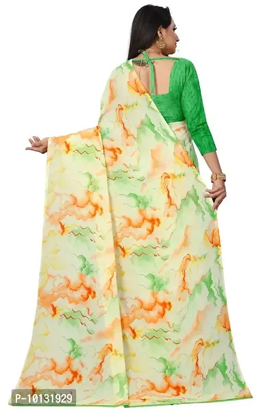 Trendy Georgette Printed Saree With Blouse Piece For Women-thumb2