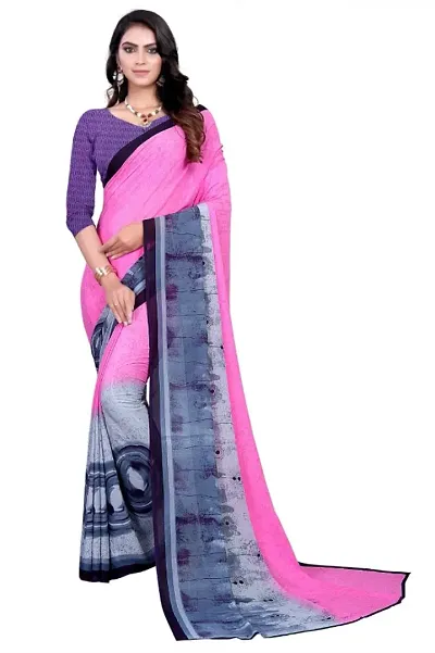 Elegant Georgette Saree with Blouse piece