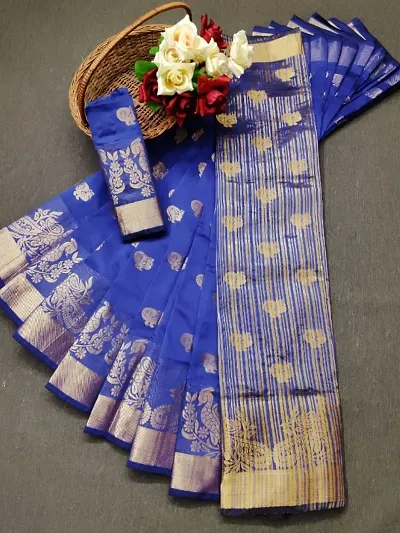 Cotton Silk Jacquard Saree With Blouse Piece