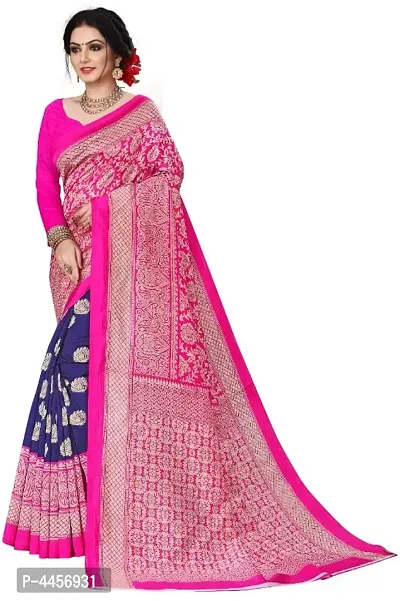 Multicolored Mysore Silk Saree with Blouse piece-thumb0