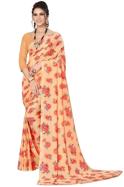 Stylish Georgette Saree with Blouse piece For Women