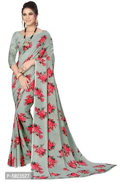 Beautiful Georgette Printed Saree with Blouse piece