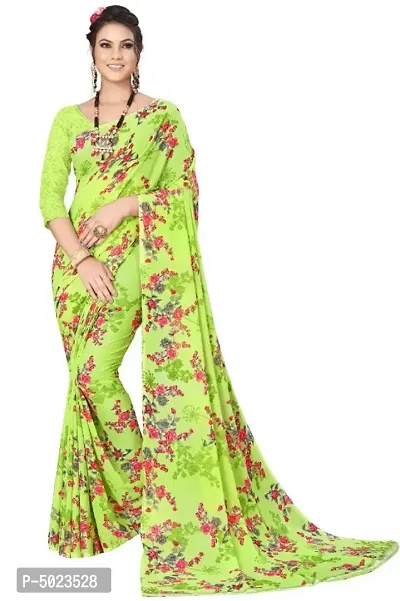 Beautiful Georgette Printed Saree with Blouse piece