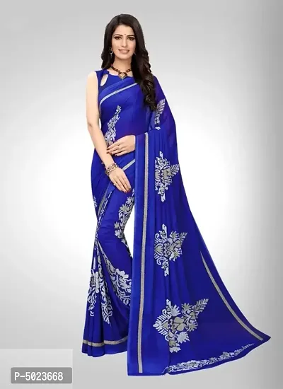 New Trendy Georgette Printed Saree with Blouse piece-thumb0