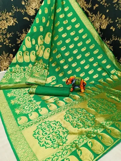 Beautiful Chanderi Silk Jacquard Saree with Blouse piece