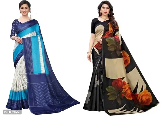 Attractive Art Silk Saree with Blouse piece || Combo of 2 Sarees ||