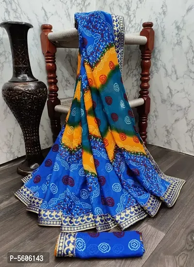 Beautiful Georgette Printed Saree with Blouse piece