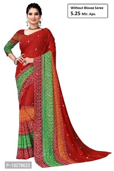 Georgette Printed Saree Without Blouse Piece