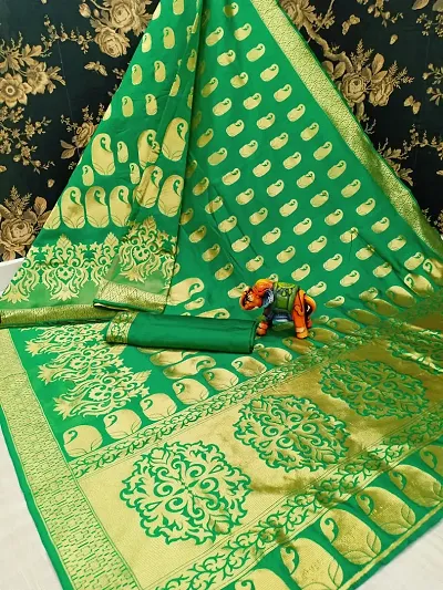 Beautiful Chanderi Silk Jacquard Banarasi Sarees