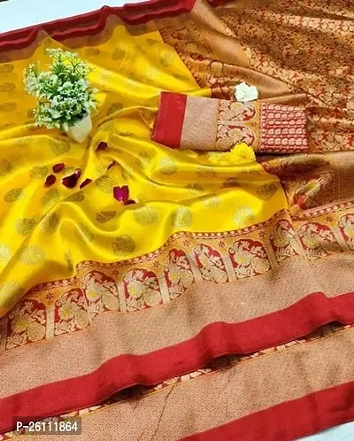 Soft Lichi Silk Printed Sarees with Blouse Piece-thumb0