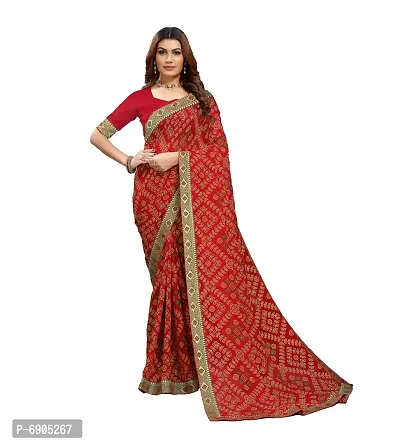 Fancy Women Georgette Printed Saree with Blouse-thumb0