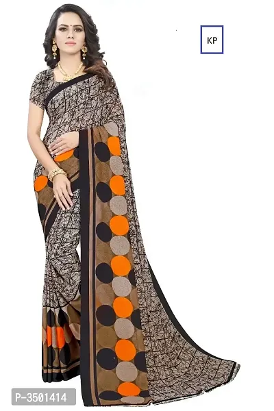 Georgette Printed Saree with Blouse piece