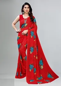 Classic Georgette Printed Saree with Blouse Piece, Pack of 3-thumb2