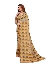 Stylish Georgette Orange Printed Saree With Blouse Piece For  Women-thumb1