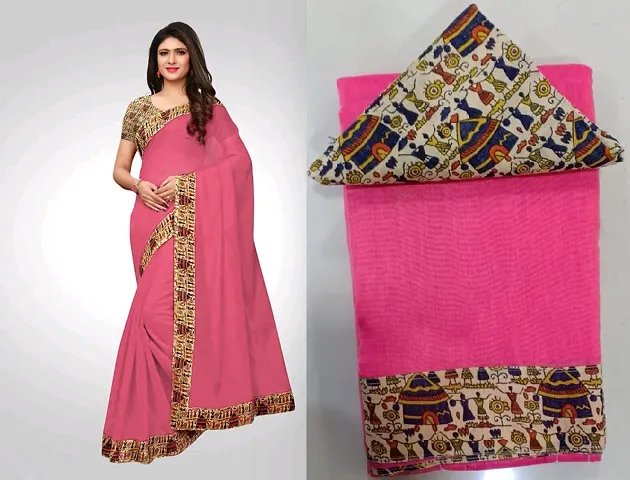 Chanderi Silk Printed Sarees with Blouse